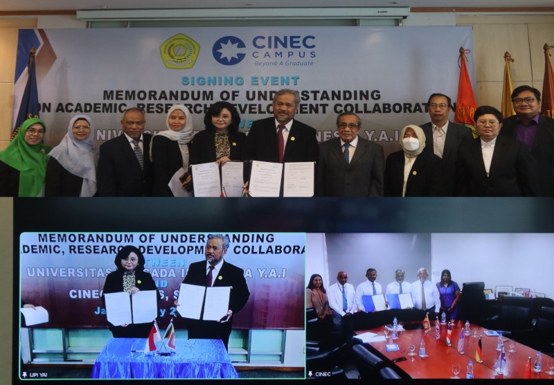 Jalin Kerjasama Internasional, Universitas Persada Indonesia Y.A.I melaksanakan Penandatanganan MoU dengan Cinec Campus Sri L