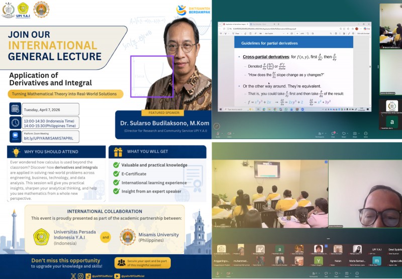 Kuliah Umum Internasional UPI Y.A.I dan Misamis University:Application of Derivatives and Integral