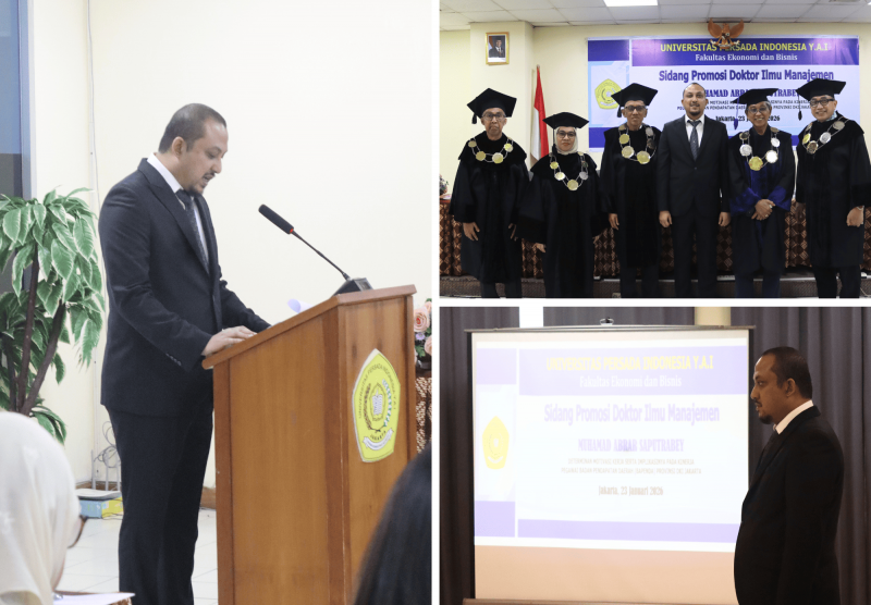 Raih Gelar Doktor di Universitas Persada Indonesia Y.A.I, Dr. Muhamad Abrar Saputrabey Teliti Kinerja Pegawai BAPENDA DKI