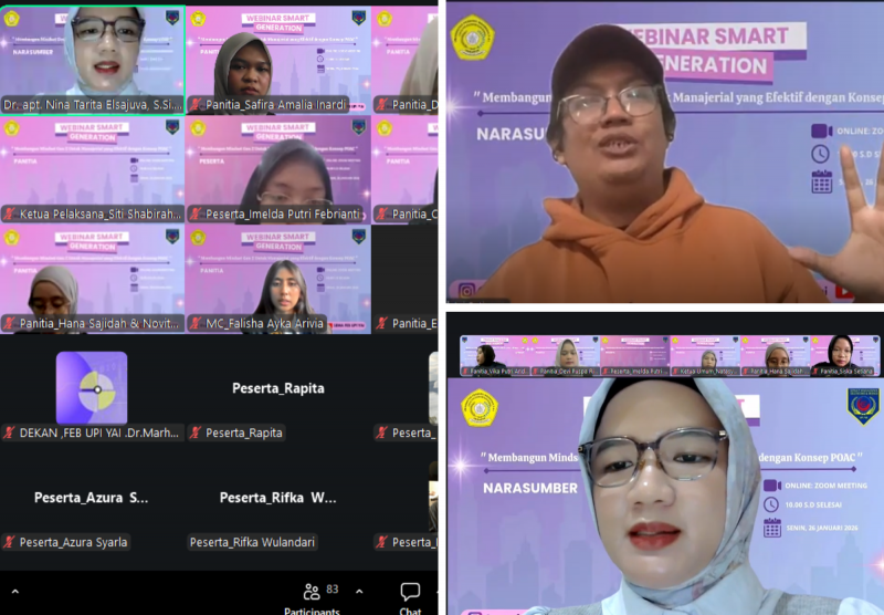Webinar Smart Generation 2026 Universitas Persada Indonesia Y.A.I Upgrade Insight dan Mindset