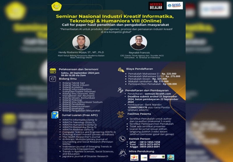 Seminar Nasional Industri Kreatif Informatika, Teknologi, dan Humaniora VIII